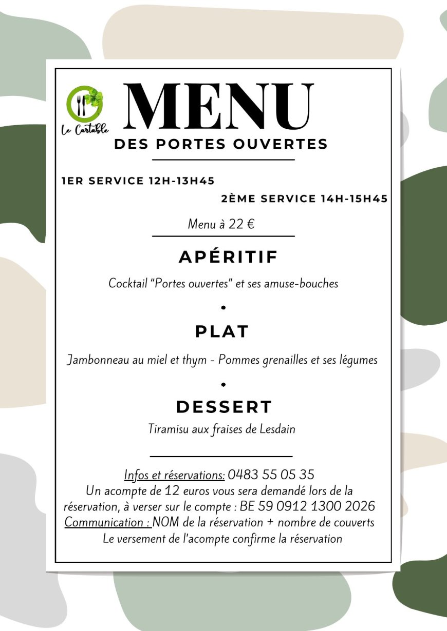 Menu des portes ouvertes